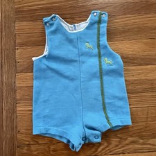 Vintage Carter  s Romper Teal Seahorse One Piece 6-9 Months Made In USA