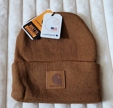 Carhartt Brown Solid Knit Cuffed Beanie Hat f...