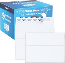 A2 White Self Sealing Invitation Envelopes 4.375x5.75" Pack for Weddings