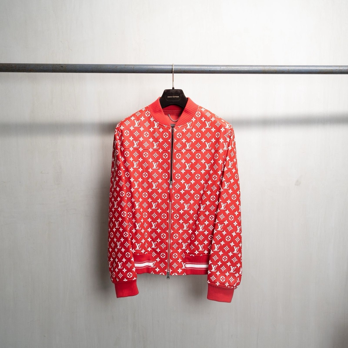 Vuitton Red Jacket Lv Supreme Leather Jacket SUPREME X LOUIS
