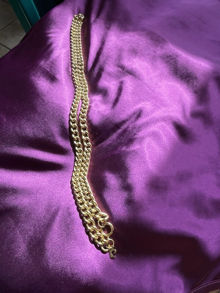 "COLLAR PIERRE CARDIN ORO PULIDO OVALADO VINCULADO 36"" SIMPLE O DOBLE PARA USAR" Foto 4 de 4