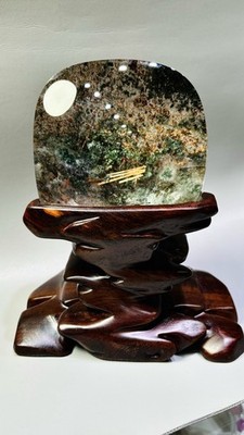 2LB Rare Natural Ghost phantom garden quartz crystal Mineral specimen+base