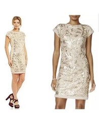 Vince Camuto Women's Sleeveless Gold Sequin Cocktail Party Dress Size 6