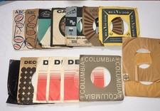 45 RPM Record SLEEVES Lot of 15 Columbus, Decca, Capitol, ABC Paramount, Mercury