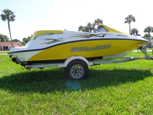 SEADOO // 37" X 5" // replacement Yellow and Grey Stickers Speedster 150 - Picture 2 of 2