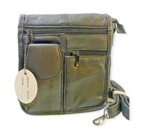 Leather Bag Cross Body Handbag Purse Organizer Flip Open Multi Pockets 7x7