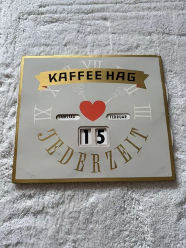 Kaffee HAG ewiger Kalender Pappe Reklame Original Alt Selten kein Emailschild