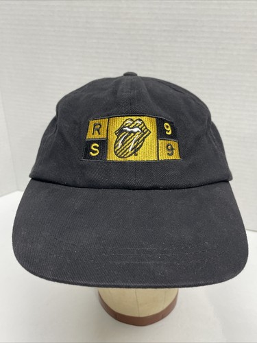 Rolling Stones 99 Strapback Concert Band Hat Cap Black And Gold Embroidery