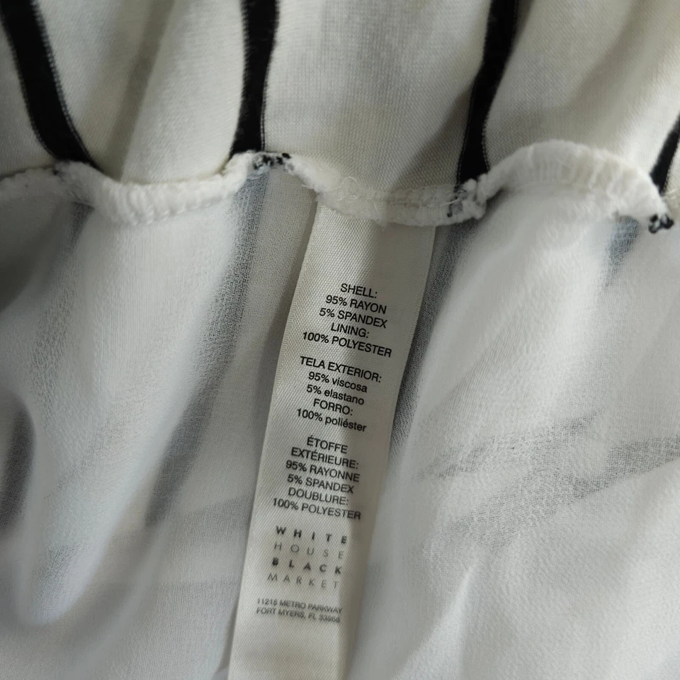 White House Black Market Cardigan M 白色黑色条纹透明下摆瀑布式上衣 — 第 4/4 张图片