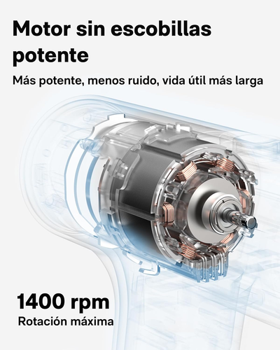 Taladro Atornillador Batería 12V, Taladro Inalámbrico 3.0Ah, 30Nm Máx, 1400Rpm, - Imagen 3 de 12