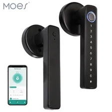 MOES Bluetooth Smart Fingerprint Biometric Door Lock Knob with Keypad & Handle