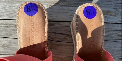 GENTLE SOULS BY KENNETH COLE "CRISTA" SLINGBACK LEATHER WEDGE SANDALS-8.5 - Picture 11 of 12