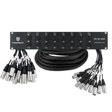PRORECK 16-Channel Rack Mount Splitter Snake Cables XLR TRS Combo 15ft x 30ft