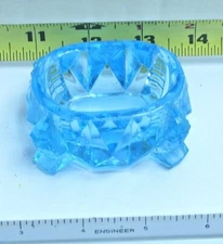 EAPG style Glass Open Salt Cellars Blue 