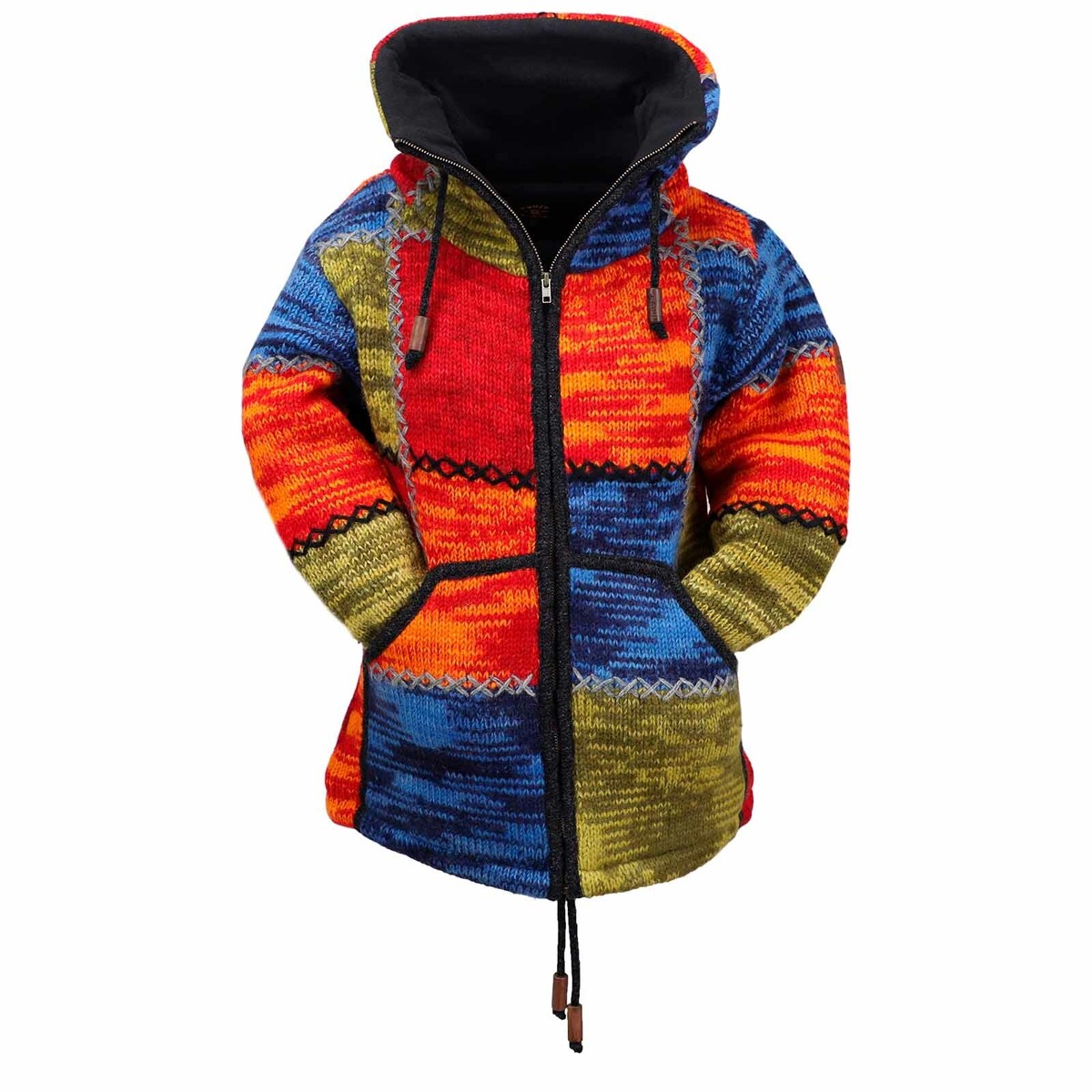 Winterjacke Patchwork Strickjacke Herren Patchwork Winterjacke