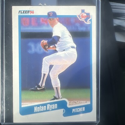 *ERRORS* 1990 Fleer - #313 Nolan Ryan *red Color On Face And Background,miscut