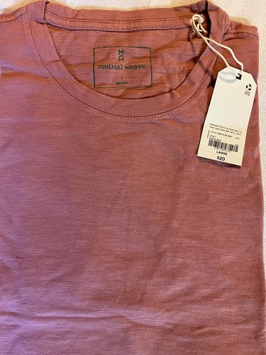 Mutual Weave Crew Neck T-Shirt, Large, NWT, Short Sleeve, 100% Cotton, No Pocket - Picture 2 of 3
