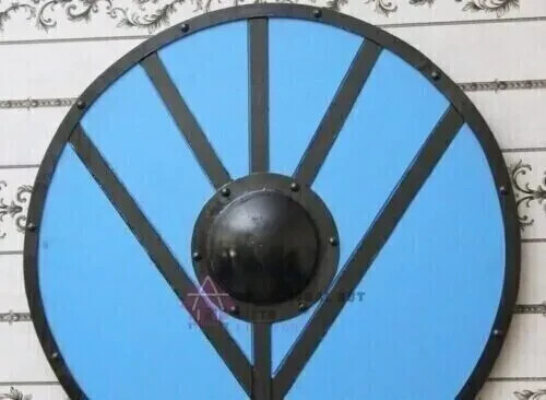 Medieval Warrior & Steel Made Viking Round Shield Armor Wooden lerp Best Item - Picture 5 of 15