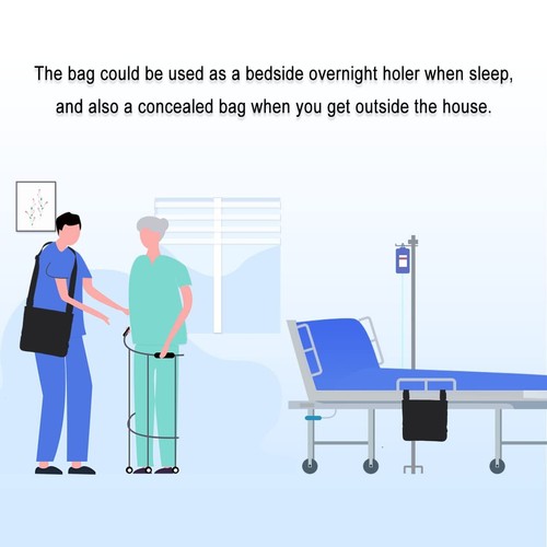 Urine Drainage Bag Holder, Catheter Bag Covers with Pipe Cover & Hanging Stra... - Picture 7 of 7