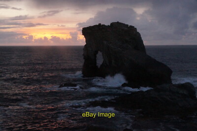 Foto 6x4 Sonnenuntergang jenseits von Gaada Stack, Foula Da Toon o Ham 3 c2018