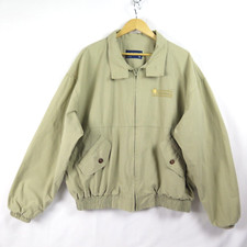 Swingster Jacket Burrus Seeds Men's XL Tan Farming Cotton Lined Zip Made in USA