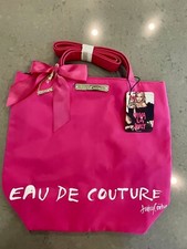 Juicy Couture Hot Pink Eau De Couture 100 Nylon Shopping Tote Bag NWT W/ Charms