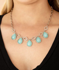 NEW PAPARAZZI "MAJESTICALLY MYSTIC" BLUE NECKLACE BRACELET SET