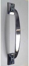 Polished Chrome Cranked Door Pull Handle Brass 10" 250mm