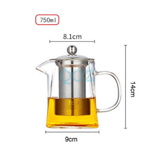 750ML Heat Resistant Glass Teapot with Strainer Filter Infuser TeaPot - Picture 3 of 12