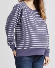 Ingrid  Isabel Maternity Soft Sweatshirt Long Sleeve Top Size XS Blue Stripe