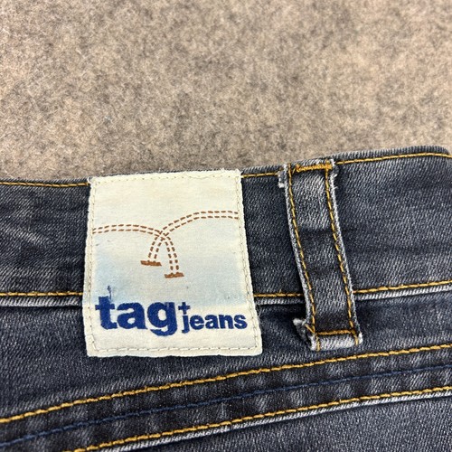 VINTAGE Tag+ Jeans Womens 32 Blue Flare Bell Bottom 7016 Dark Wash Low Rise Y2K - Picture 11 of 16