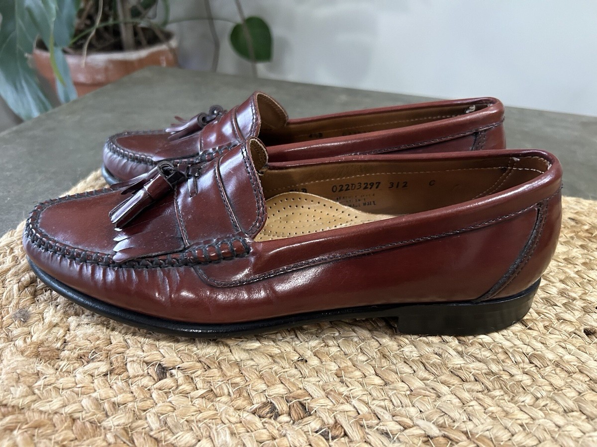 NOS! Men\'s VINTAGE Weejuns G.H. BASS & Co. Wine Brown LEATHER Tassle LOAFERS Men main image 3
