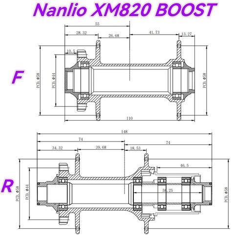 NanLio MTB Bicycle Hub 6 Pawls Boost 12x148MM 28/32Holes HG XD MS 8-12 Speed - Picture 12 of 48