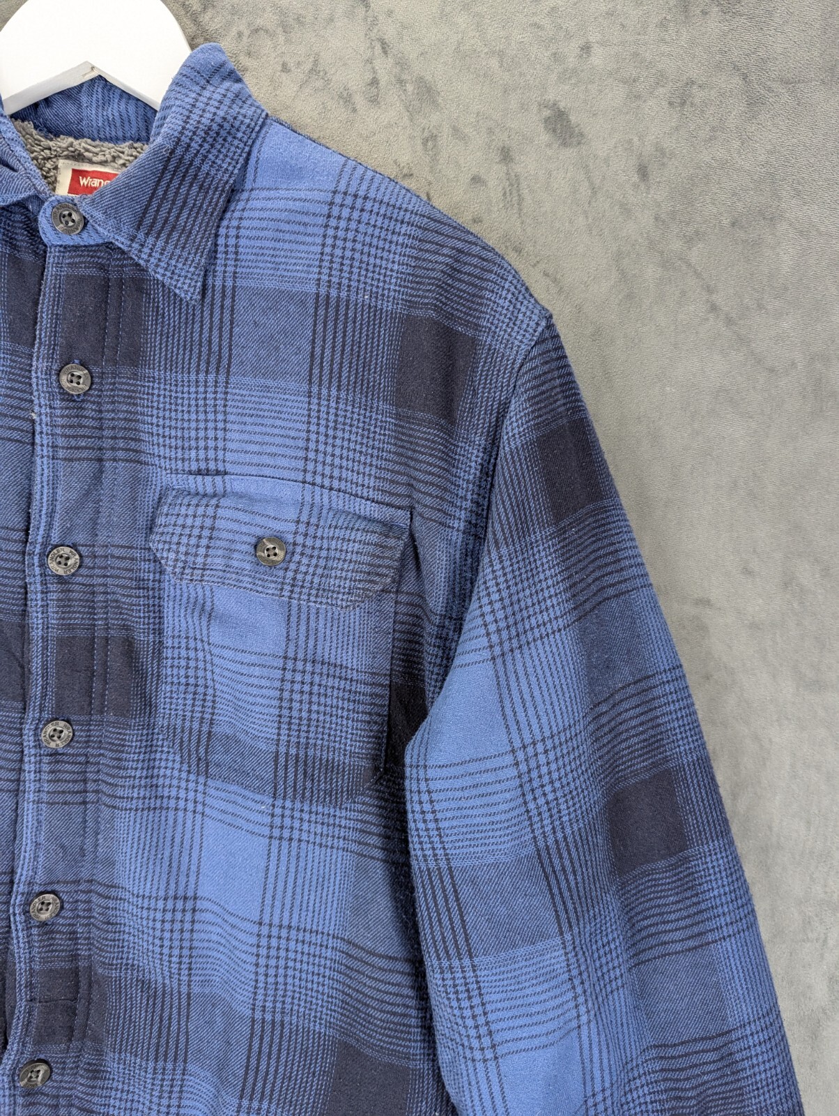 Wrangler Lumberjack Shirt Jacket Men's Size Small Sherpa Lining Plaid Flannel image 3