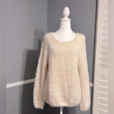 Buffalo David Bitton Super Soft & Cozy Sweater Size Large Oversized Cream Ivory