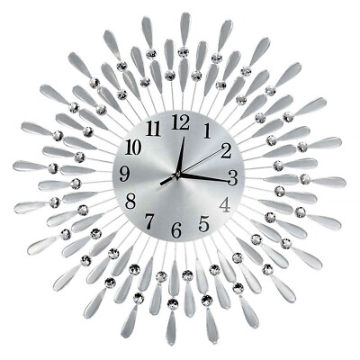 60 cm Diamant Perlen Kristalle Quarz Schmuck Wanduhr Wohndeko Wohnzimmer