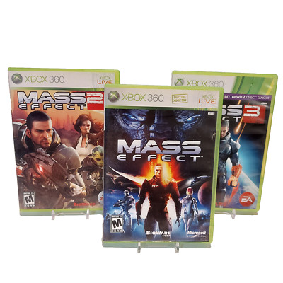 Mass Effect: 1 2 & 3 Trilogy | Xbox 360 |  1-CIB 2 & 3 no manual, Tested NTSC