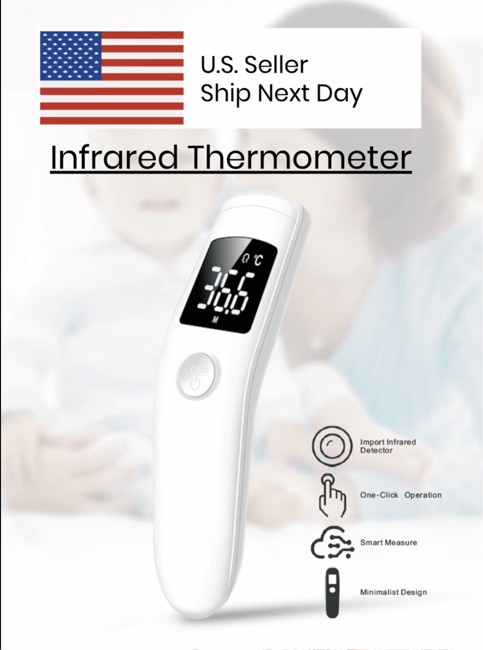 BBLOVE Infrared Forehead Thermometer NonContact Temperature Test