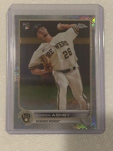 2022 Topps Chrome Rookie Logofractor Aaron Ashby RC Milwaukee Brewers