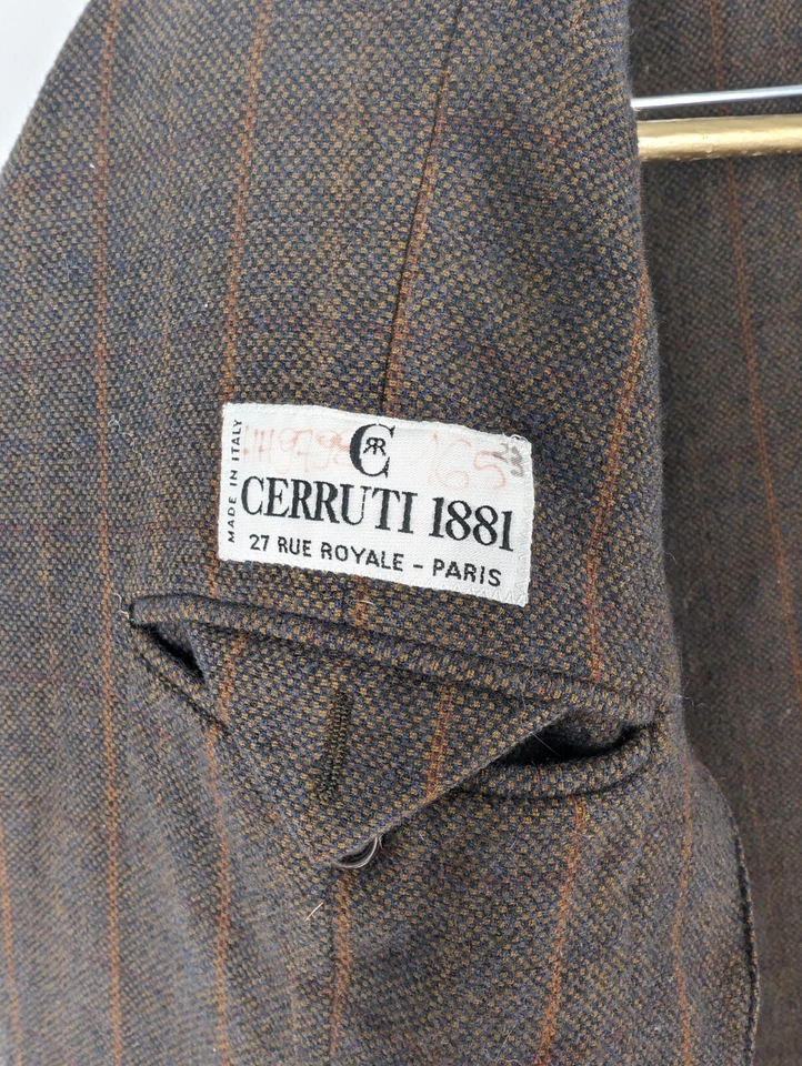 Chaqueta Blazer Cerruti 1881 Marrón Franela Cuadros Vintage Resistente 40" París Foto 3 de 4