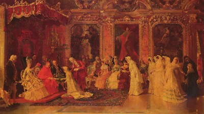 Oil painting Princess-Borghese-Bestowing-Luis-Alvarez-Catala-Oil-Painting canvas