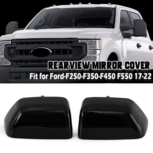 Black Side Mirror Cover Tow Mirror Cover For Ford F150 F250 F350 F450 2017-2023
