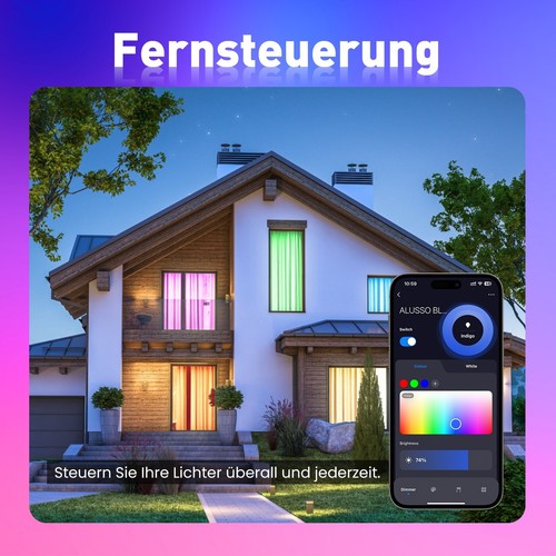 ALUSSO Smart LED Einbaustrahler 4X 6W RGB+CCT WIFI Bluetooth Dimmbar Decken Spot - Bild 10 von 16