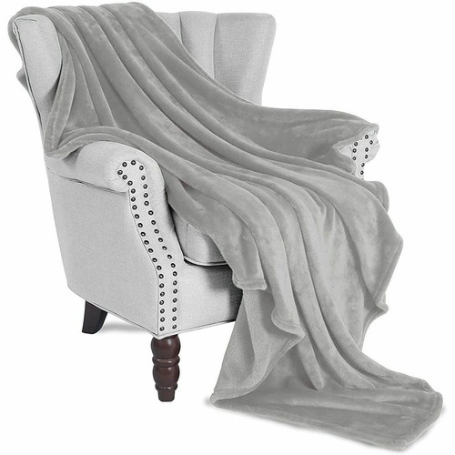 Super Comfy Soft Light Weight Warm Coral Fleece Throw Blanket for Sofa/Bed/Chair - Picture 13 of 20