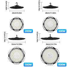 200-800W UFO LED High Bay Light  Warehouse Commercial Lighting Lamp W/US Plug