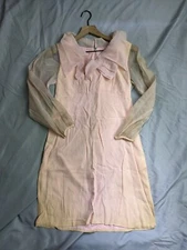 Vintage Carol Brent Dress Womens Size S Pink Whimsy Fairy Sheer Sleeve & Bow 60s