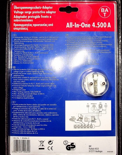 Überspannungsschutzadapter all in one 4500A BAT - Bild 2 von 2