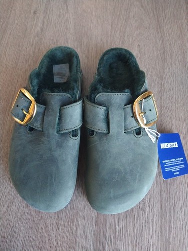 Birkenstock Boston Big Buckle Shearling Thyme color - Picture 6 of 11