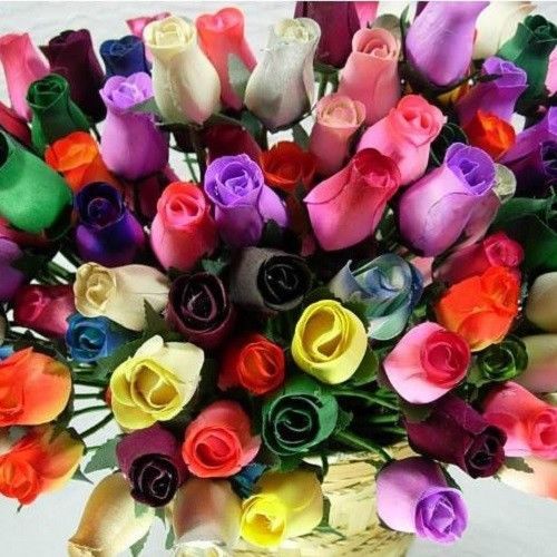 Various Red and Burgundy Colors Small Bud Wood Roses
