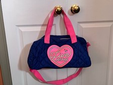 Borsone Live Justice blu rosa caldo viaggio palestra danza trapuntato doppio manico